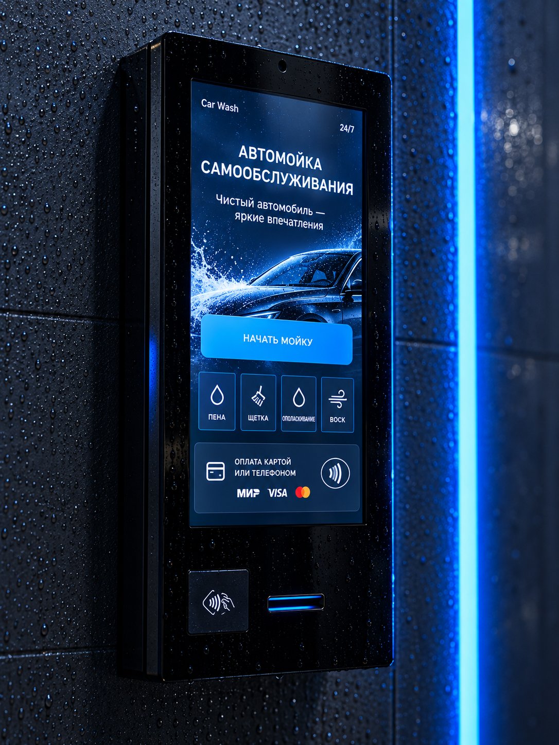 Терминал оплаты для автомойки самообслуживания 27"